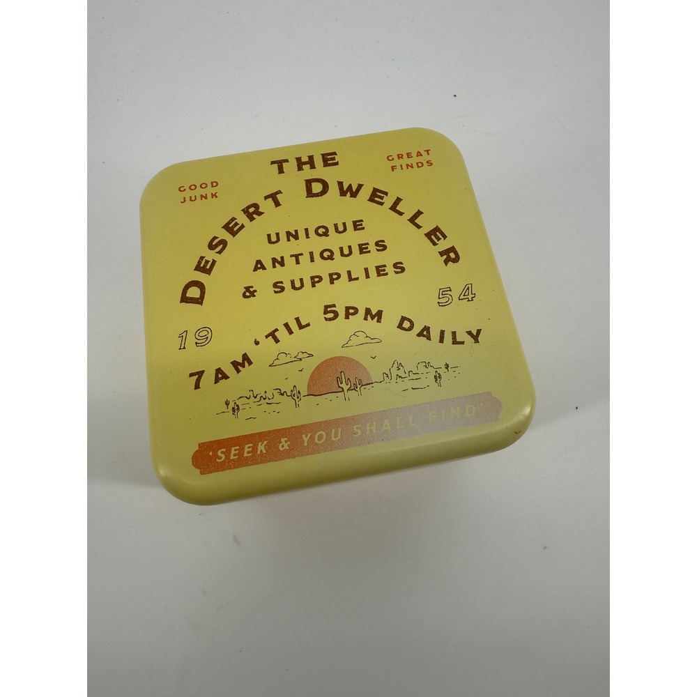 Fossil Watch CASE ONLY Desert Dweller Unique Antiques & Supplies Yellow‎ Tin Box